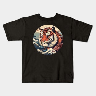 Ukiyo-e tiger Japan Kids T-Shirt